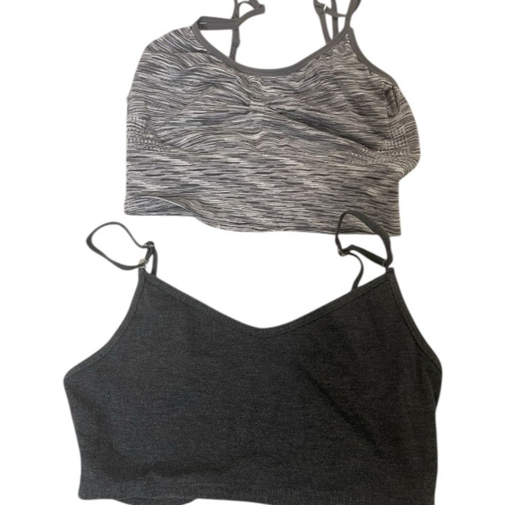 Black and Gray Strappy Bralette Set